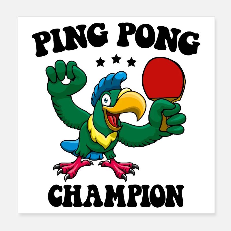 Ping Pong Champion Design Tennis de table et Poster 20 x 20 cm
