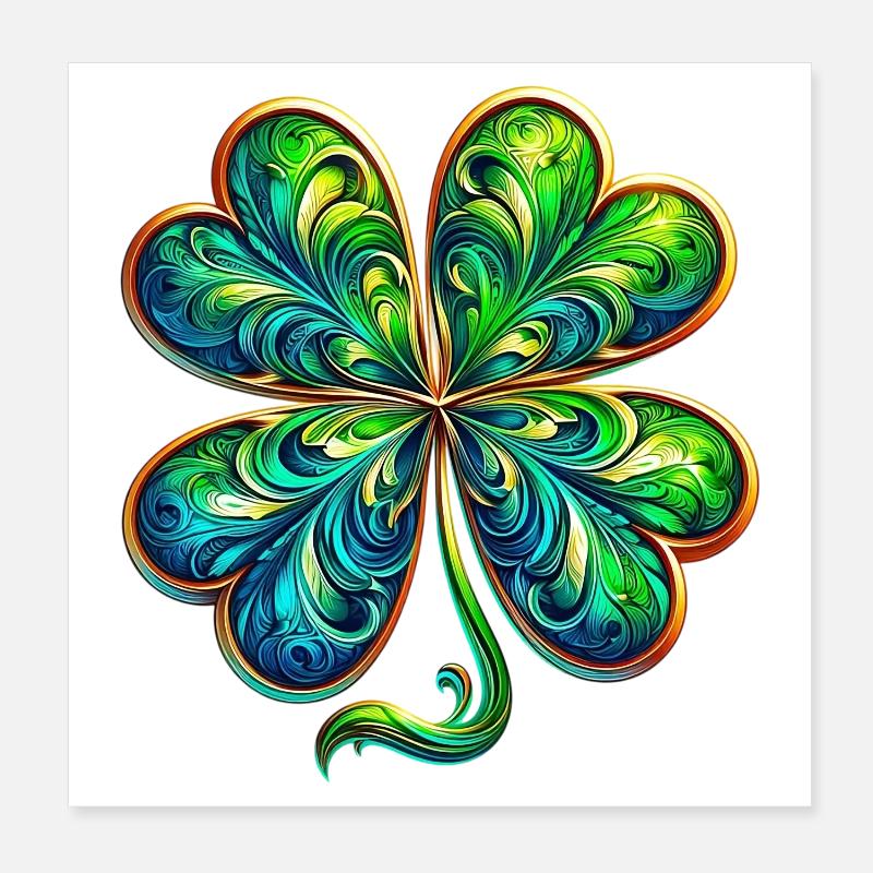 Trèfle à quatre feuilles Poster 20 x 20 cm