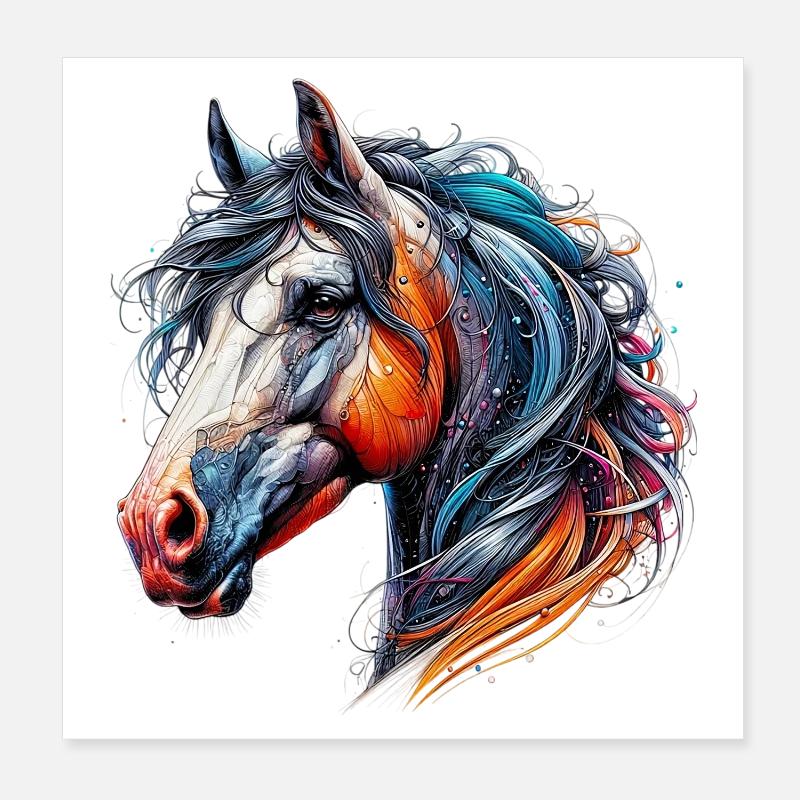 Pferd Poster 20x20 cm