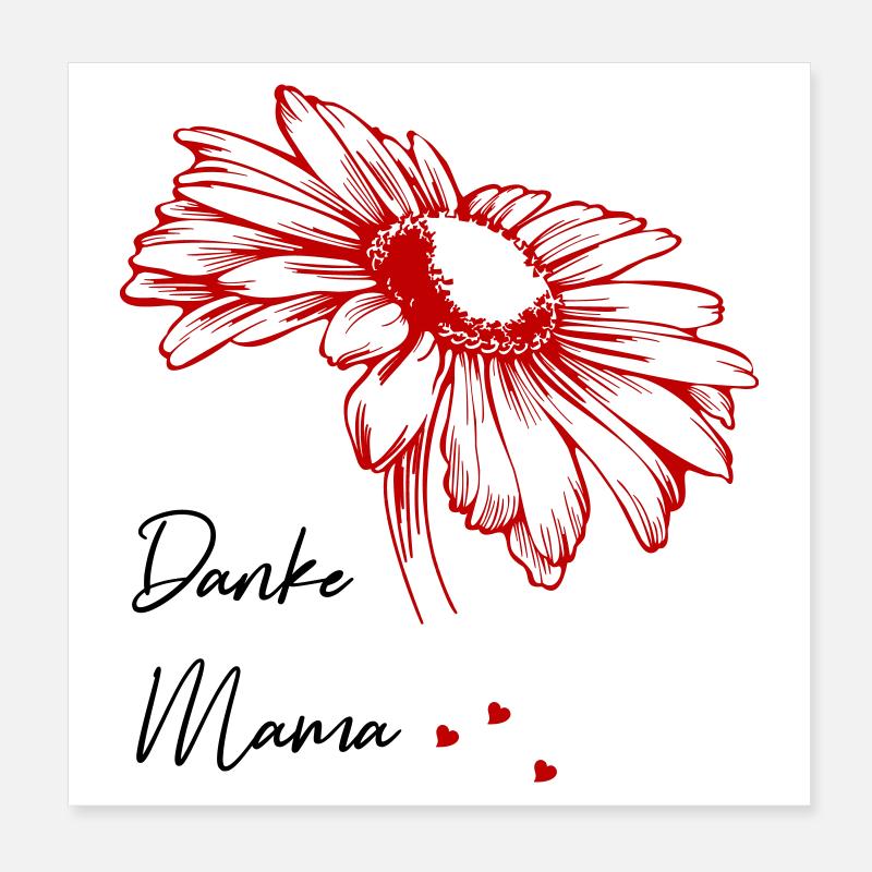 Muttertag Danke Mama Poster 20x20 cm