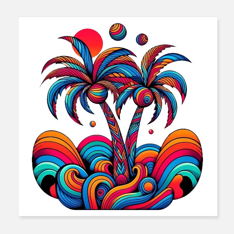 Palmen Poster 20x20 cm
