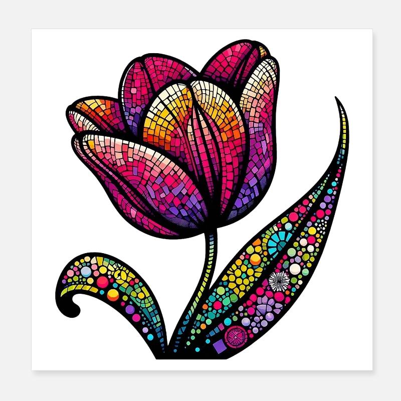 Tulip Poster 8" x 8" (20x20 cm)