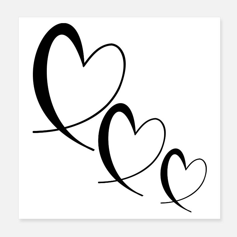 COEUR. COUPLE. JUST MARRIED. EVJF. SAINT VALENTIN. Poster 20 x 20 cm