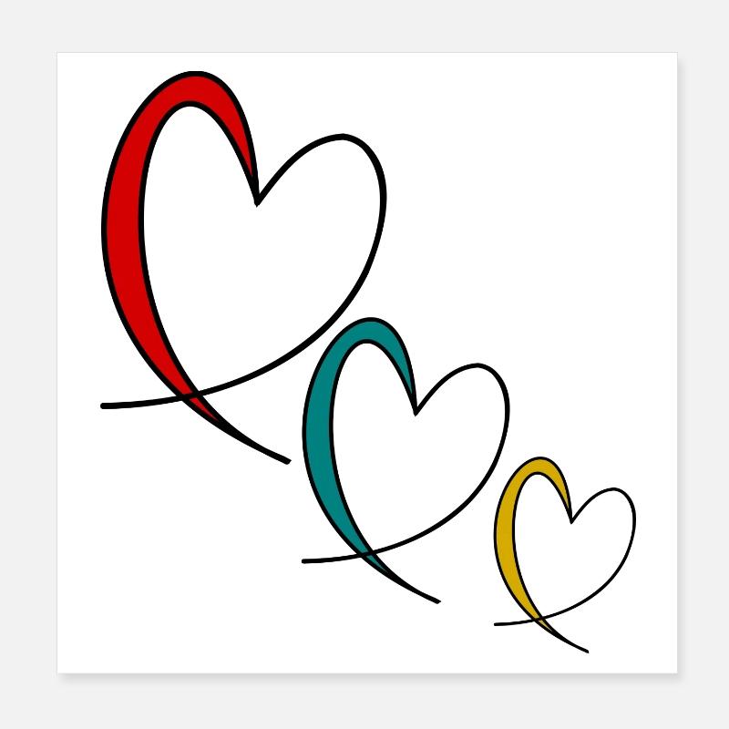 COEUR. COUPLE. JUST MARRIED. EVJF. SAINT VALENTIN. Poster 20 x 20 cm