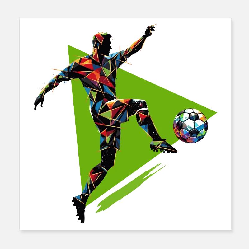 dynamic soccer player playing soccer Poster 8" x 8" (20x20 cm)