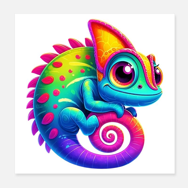 Chameleon Poster 8" x 8" (20x20 cm)