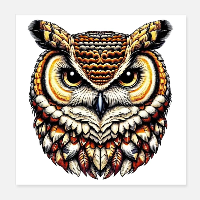 Eule Poster 20x20 cm