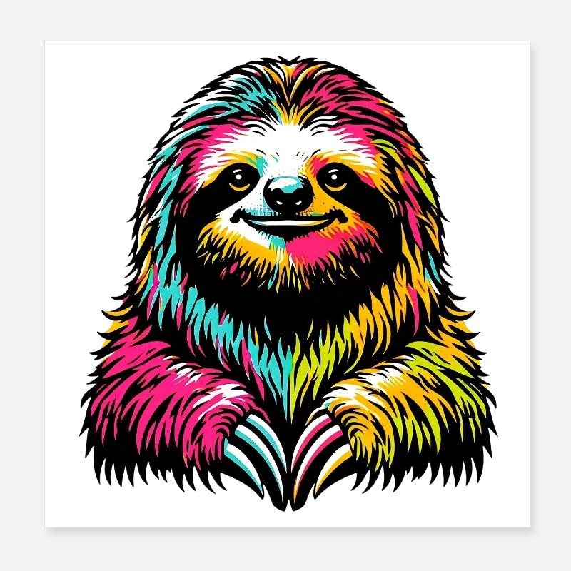 Sloth Poster 8" x 8" (20x20 cm)