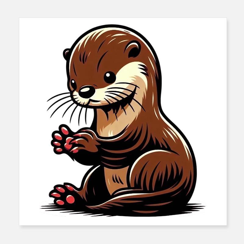 Otter Poster 8" x 8" (20x20 cm)