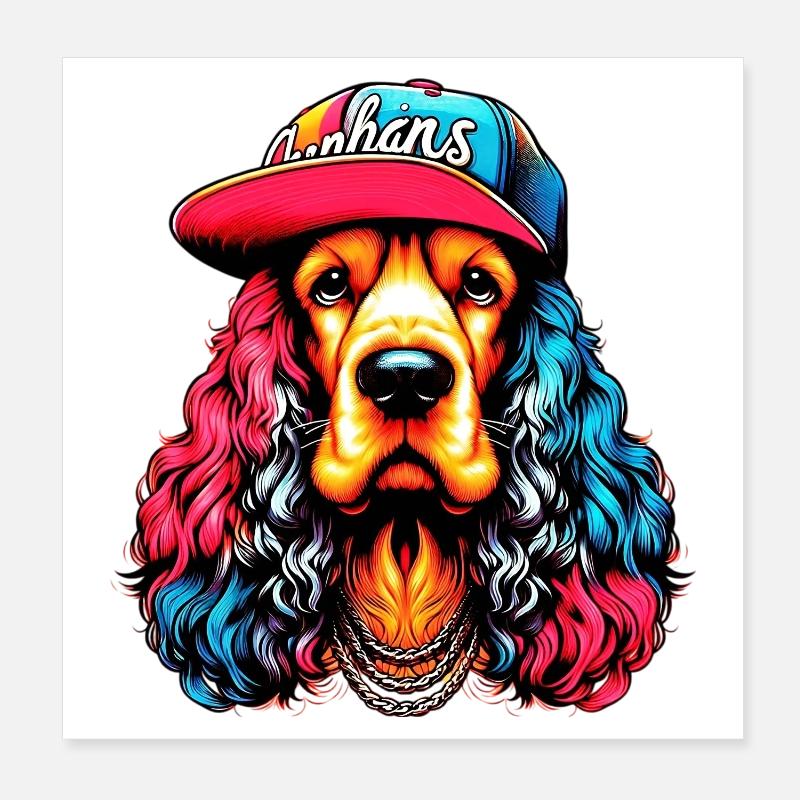 Hund Poster 20x20 cm