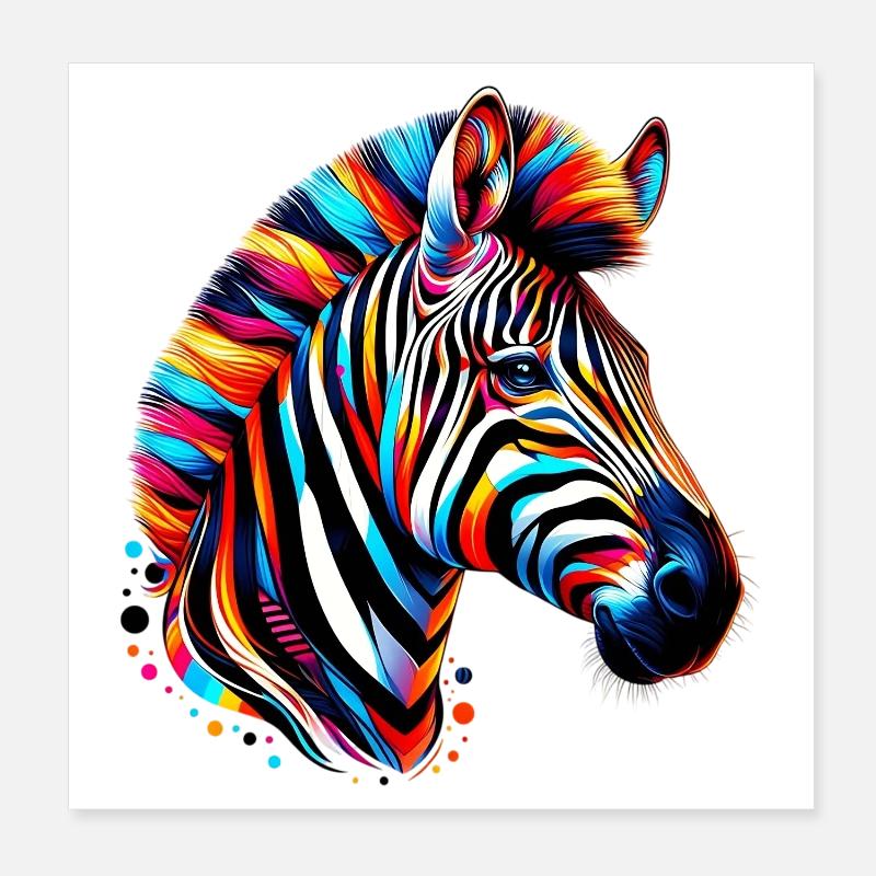Zèbre Poster 20 x 20 cm