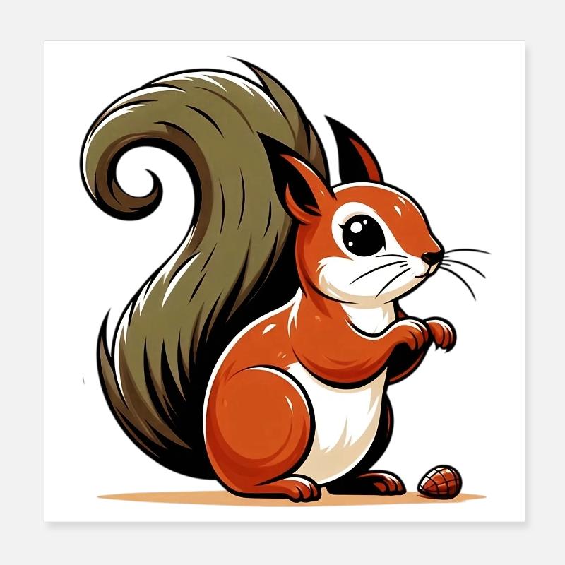 Eichhörnchen Poster 20x20 cm