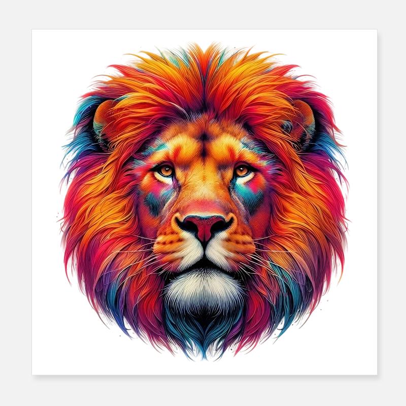 Lion Poster 20 x 20 cm