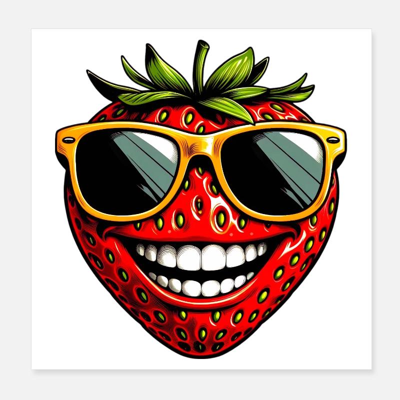 Erdbeeren Erdbeeren Poster 20x20 cm