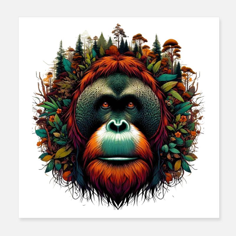 Orang-Utan Affe Orang-Utan Poster 20x20 cm