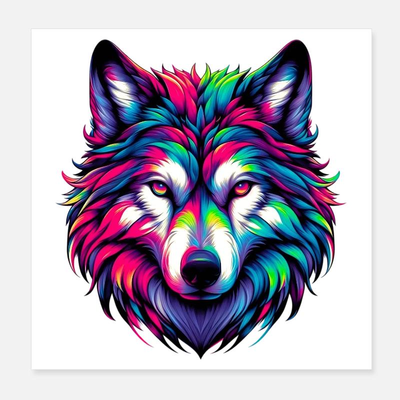 Wolf Poster 8" x 8" (20x20 cm)
