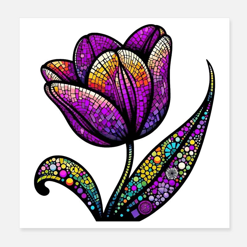 Tulip Poster 8" x 8" (20x20 cm)