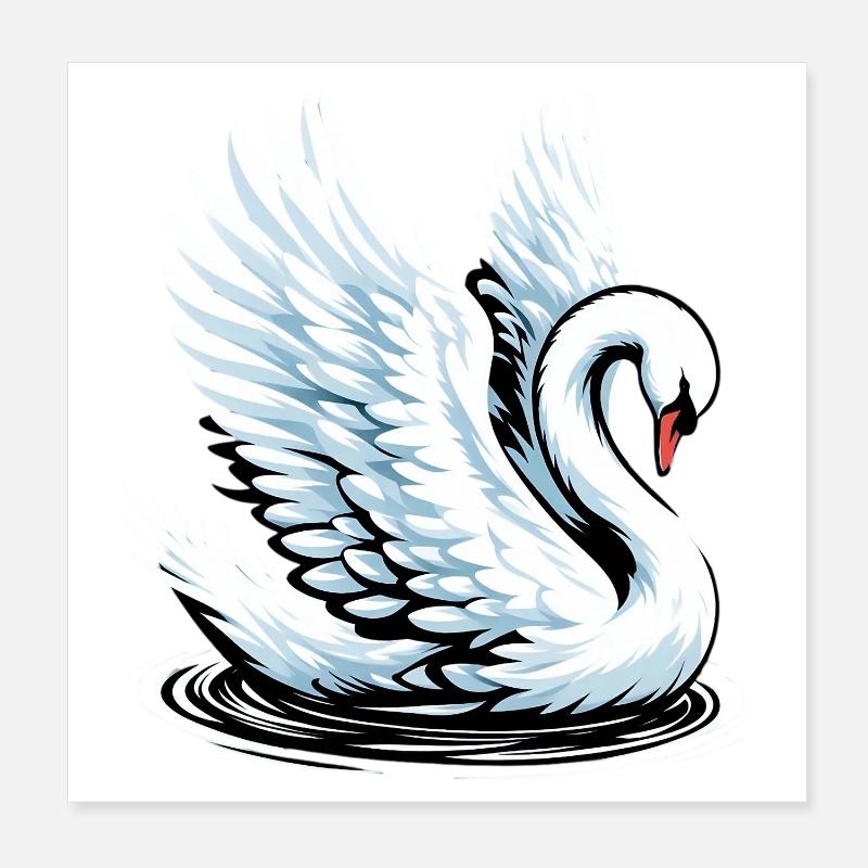 Schwan Poster 20x20 cm