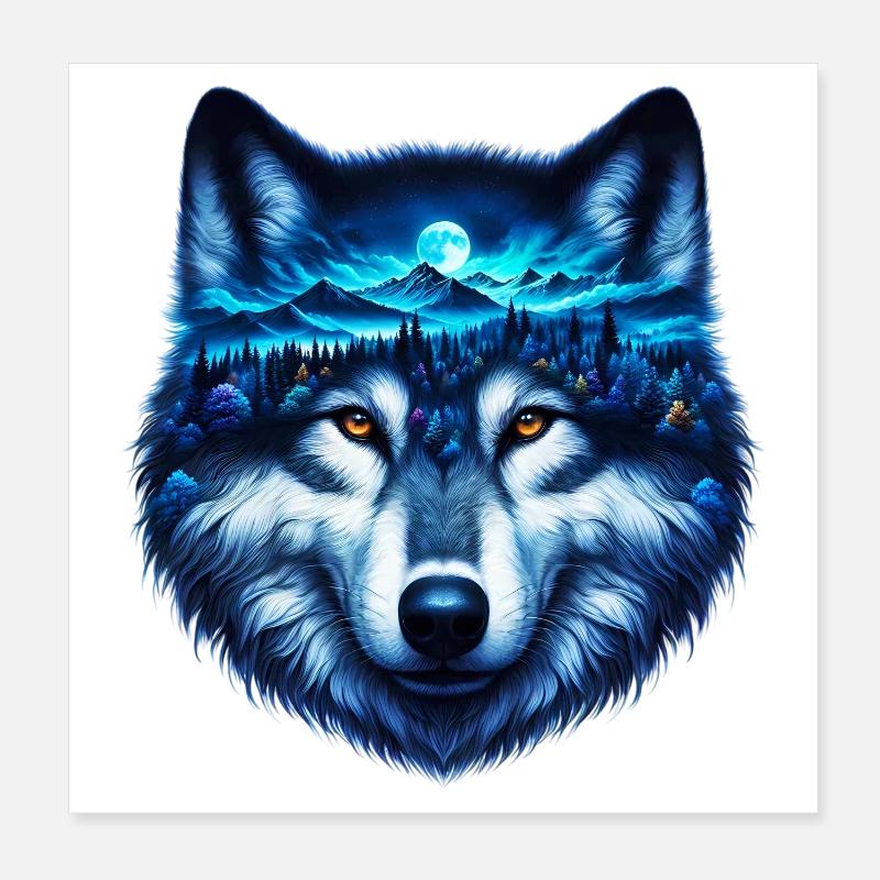 Wolf Poster 20x20 cm