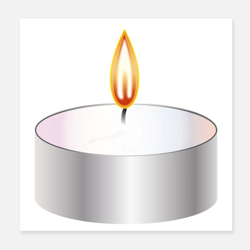 Burning Tealight Candle Simple Symbol Poster 8" x 8" (20x20 cm)