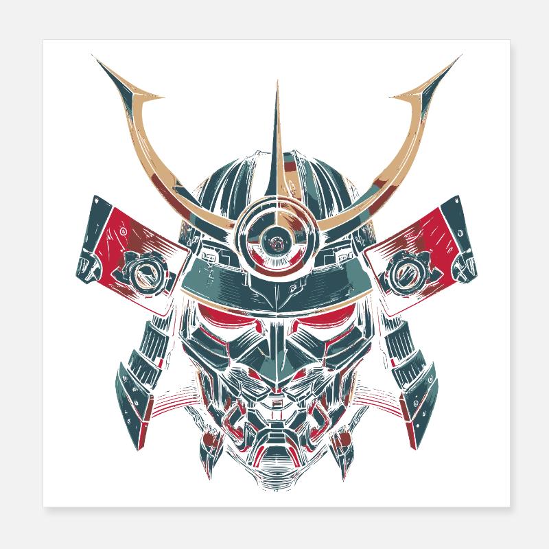 Mech-Samurai Poster 20x20 cm