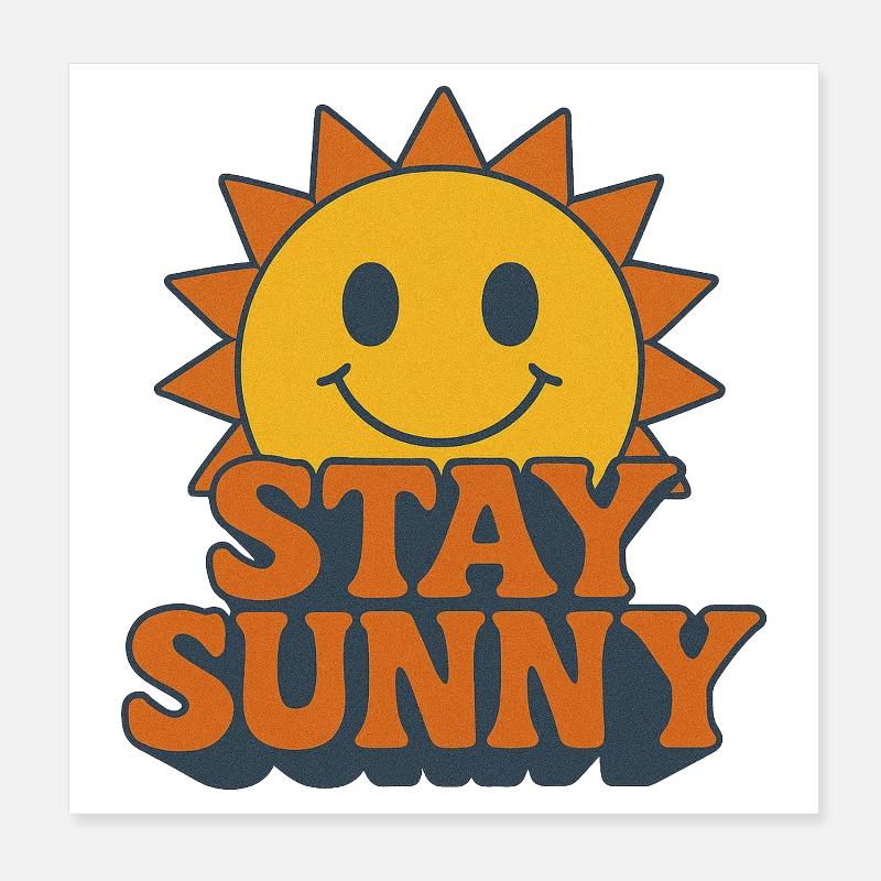 Optimistic Sunny Smiley Print Poster 8" x 8" (20x20 cm)