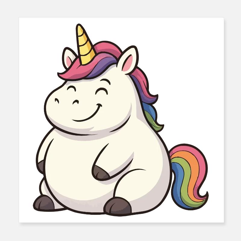 Conception de dessin animé licorne drôle Poster 20 x 20 cm