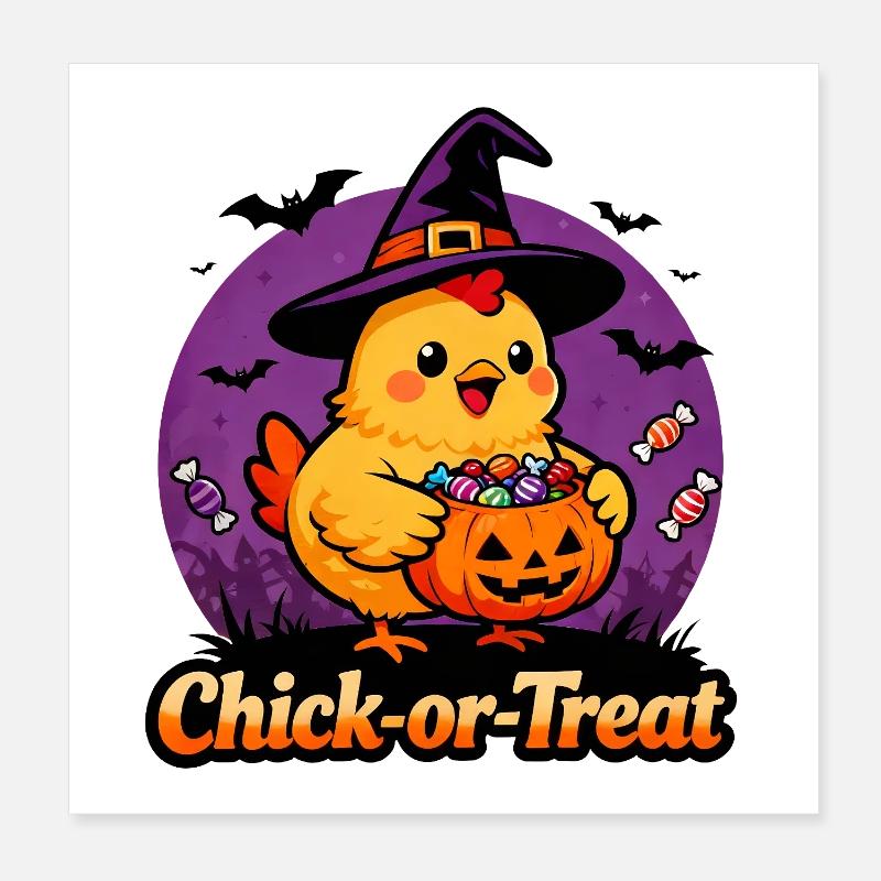 Chick-or-Treat Poster 20x20 cm