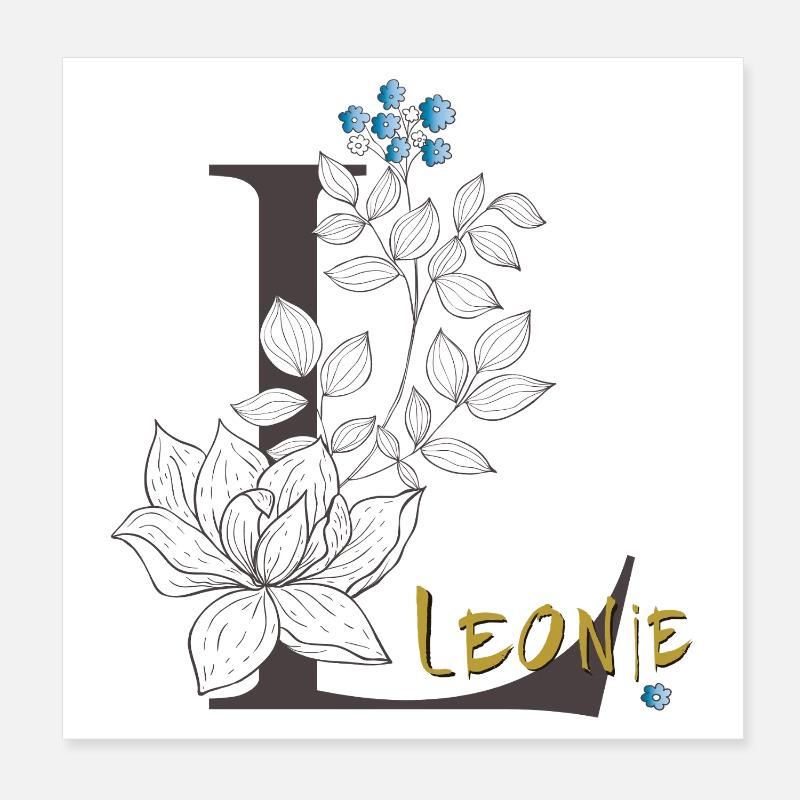 Buchstabe L Leonie Poster 20x20 cm