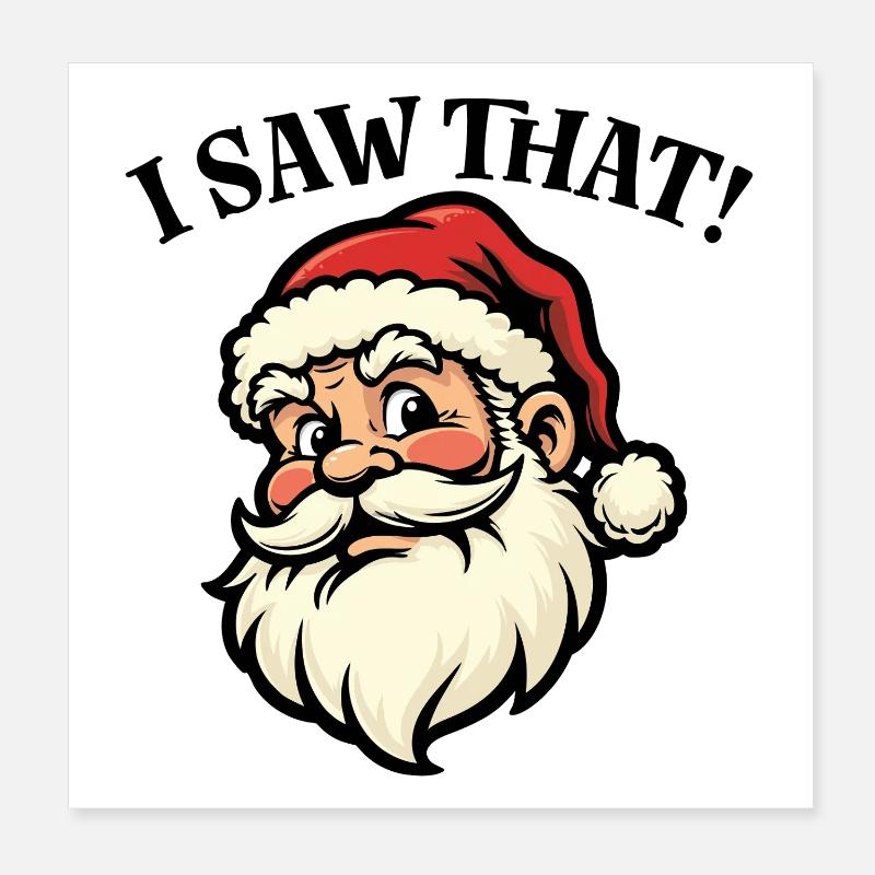 J’ai vu ça - Père Noël Poster 20 x 20 cm