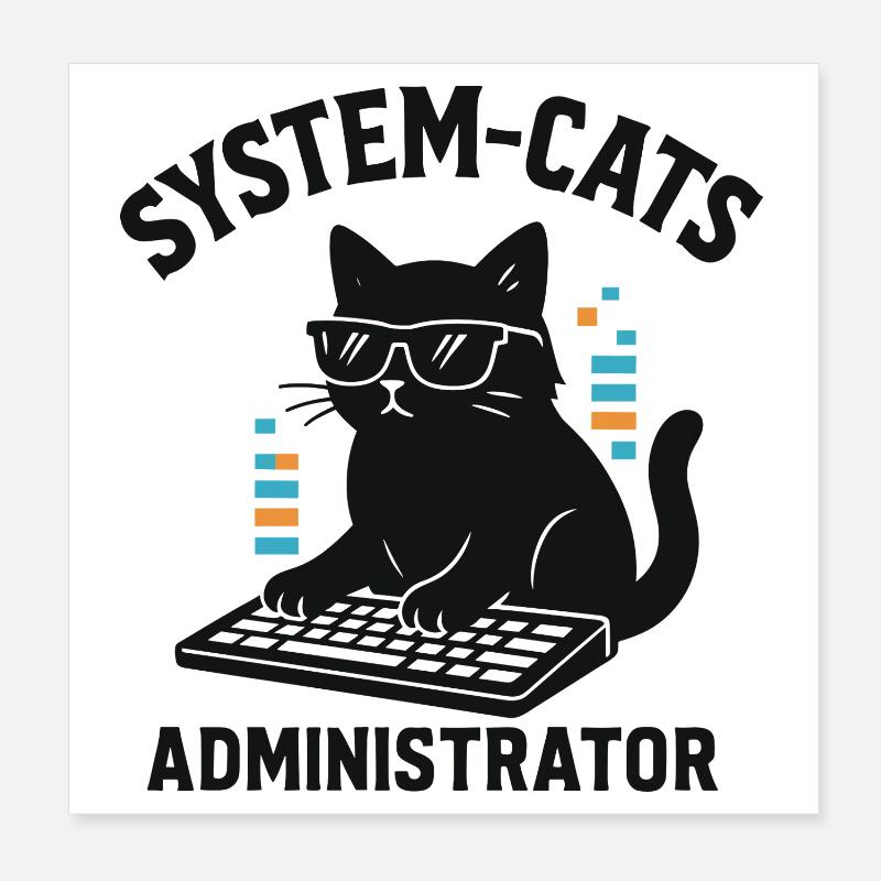 Administrateur System Cats Poster 20 x 20 cm