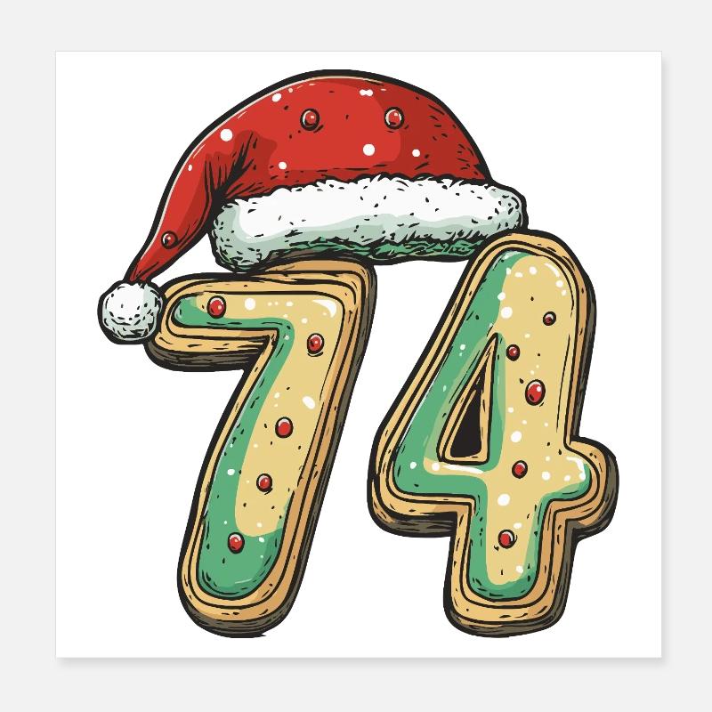 Biscuit de Noël à 74 chiffres Poster 20 x 20 cm