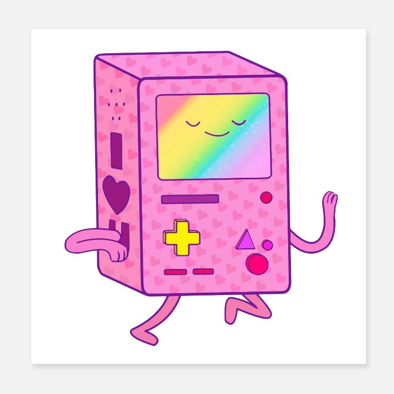 Robot de jeu rose dansant Poster 20 x 20 cm