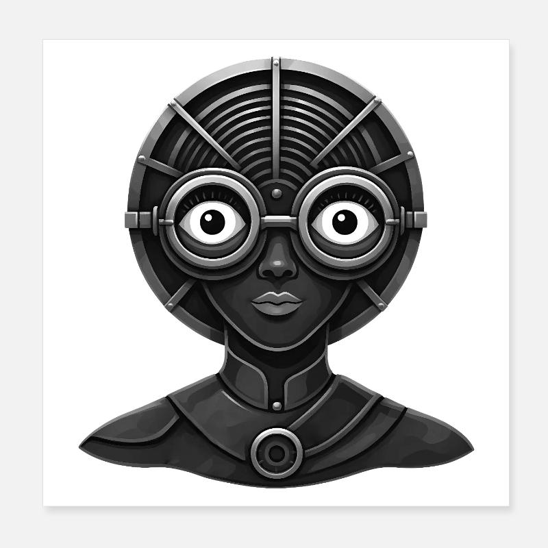 FREE YOUR MIND [Black & White] Poster 8" x 8" (20x20 cm)