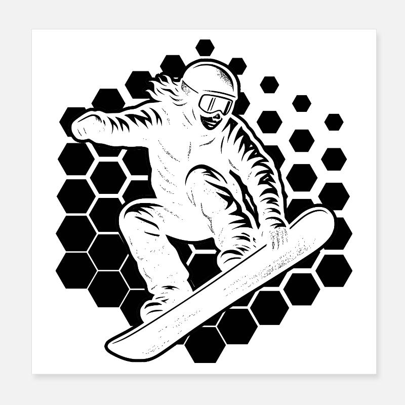 Snowboard Graphic for Snowboard Poster 8" x 8" (20x20 cm)