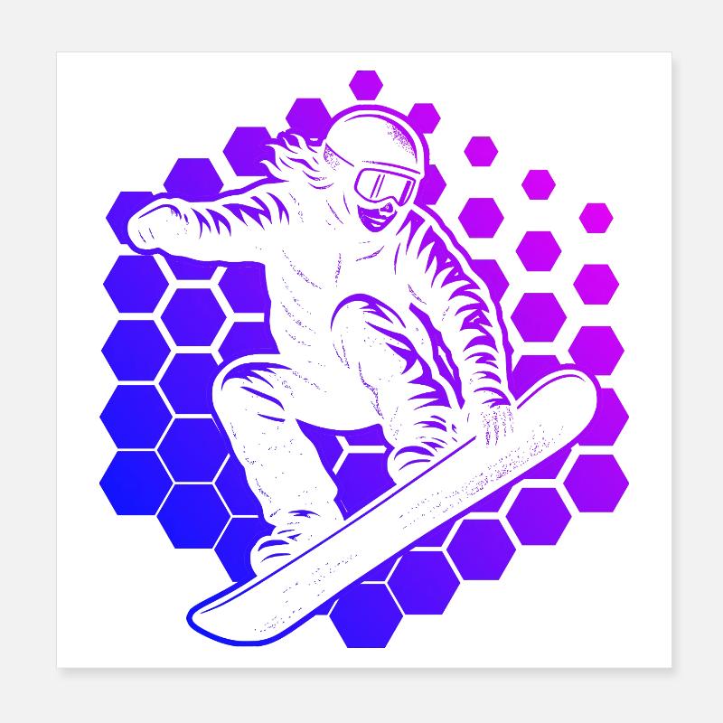Motif de snowboard clair pour chaque jour Poster 20 x 20 cm