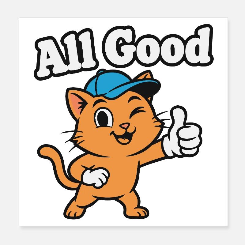 Tous les bons votes de dessin animé de chat Poster 20 x 20 cm