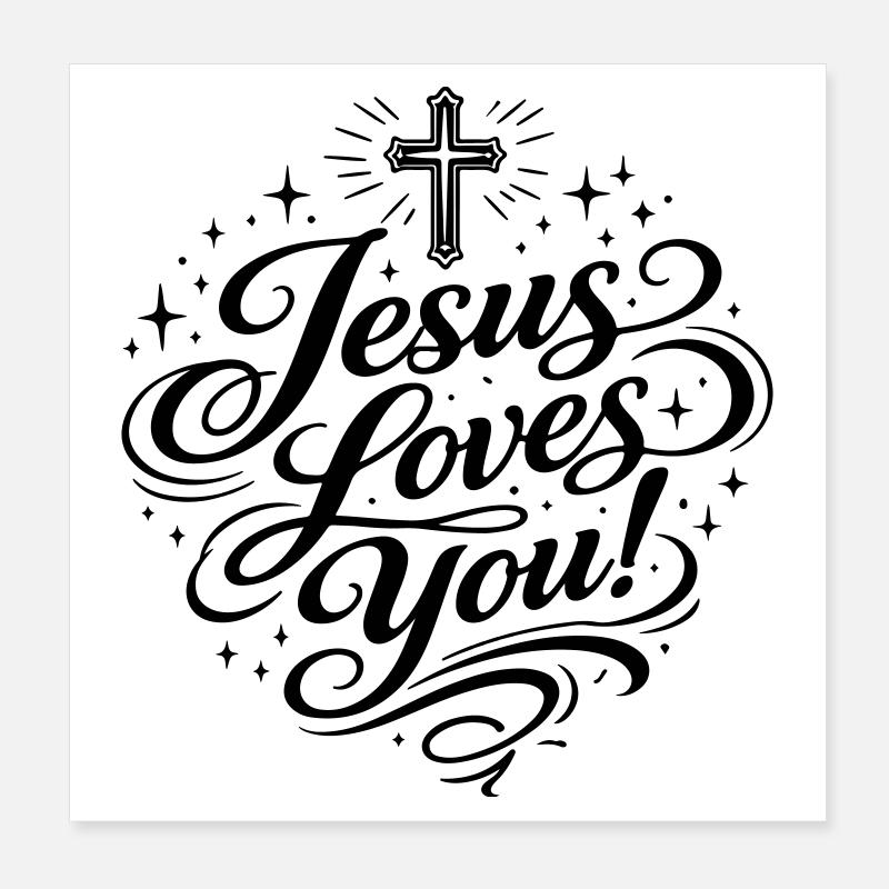 Jesus Liebt Dich Poster 20x20 cm