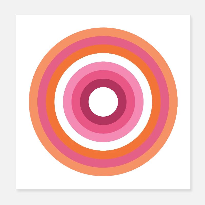 Palette Concentric Ring Lesbienne LGBTQ Poster 20 x 20 cm