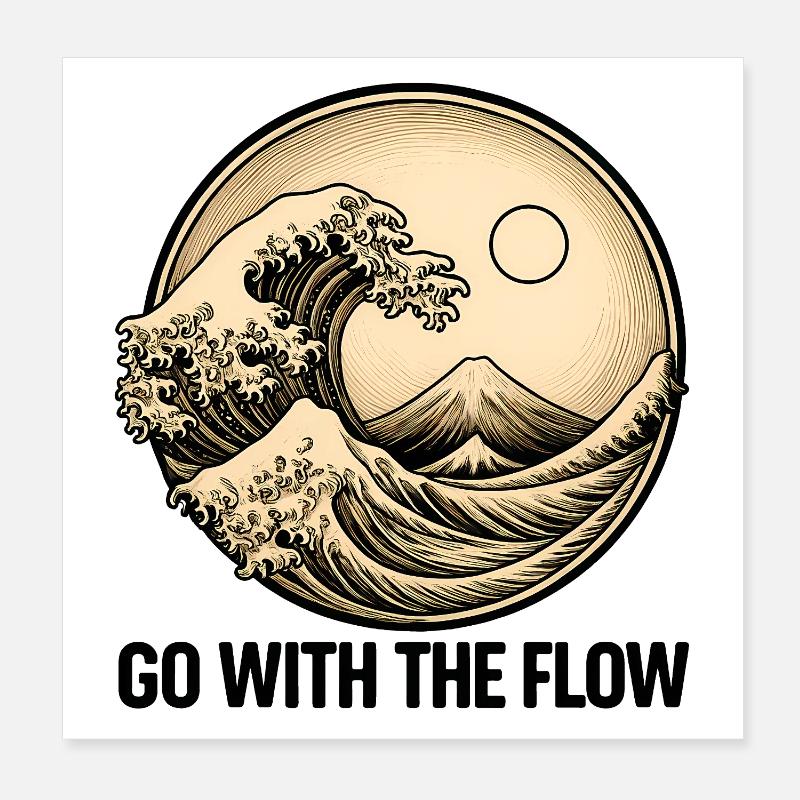 Murmures de la mer - Paysage marin abstrait Poster 20 x 20 cm