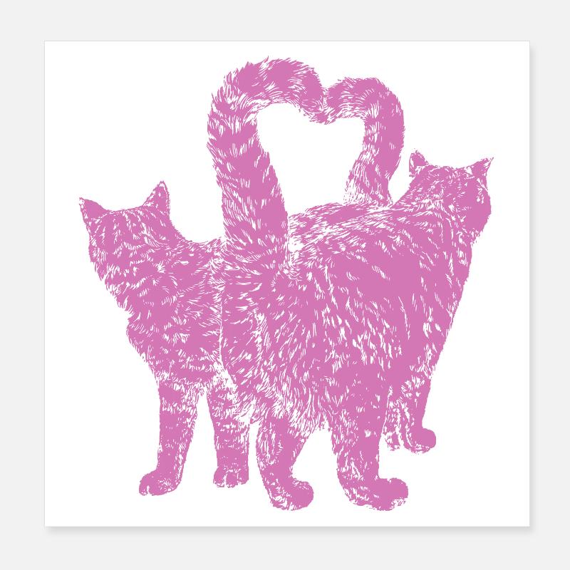 HERZKATZEN Poster 20x20 cm