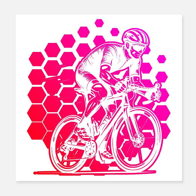 Message clair sur le vélo de route Poster 20 x 20 cm