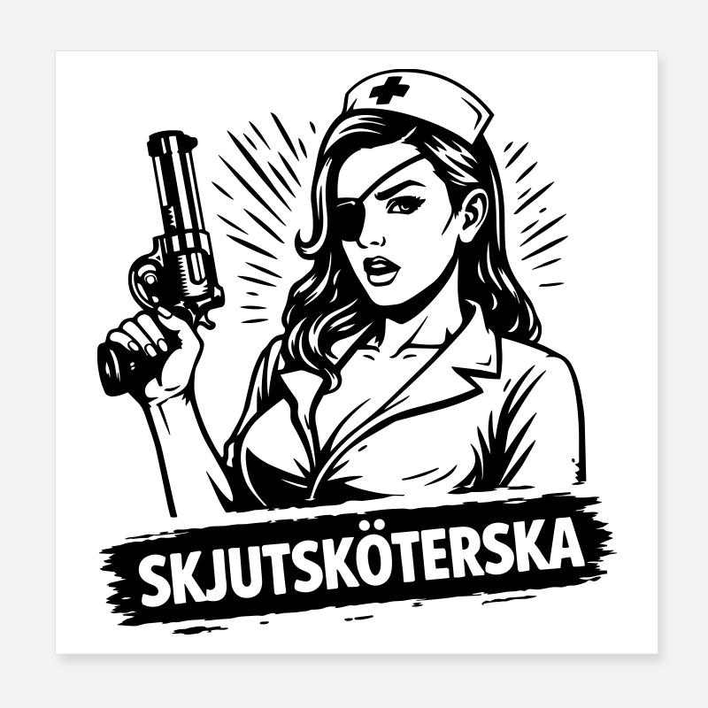 Shooting nurse Poster 8" x 8" (20x20 cm)
