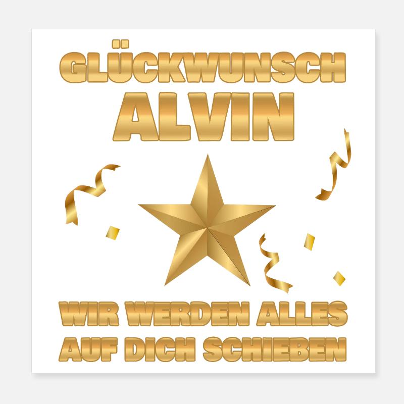 Abschiedsgeschenk Alvin Poster 20x20 cm