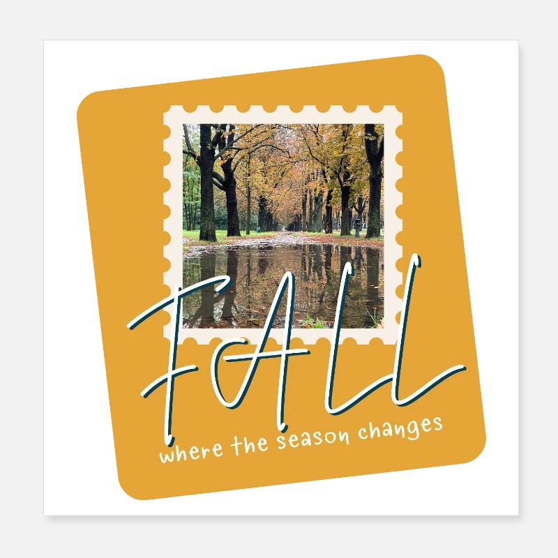 FALL Autumn Trails Poster 8" x 8" (20x20 cm)
