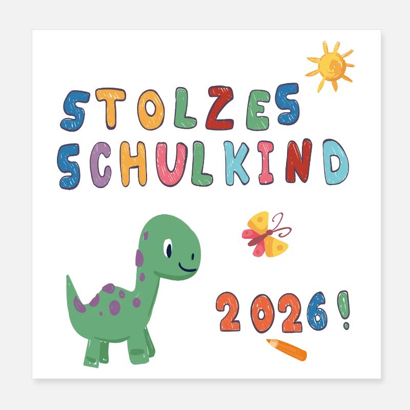 Stolzes Schulkind 2026  Poster 20x20 cm