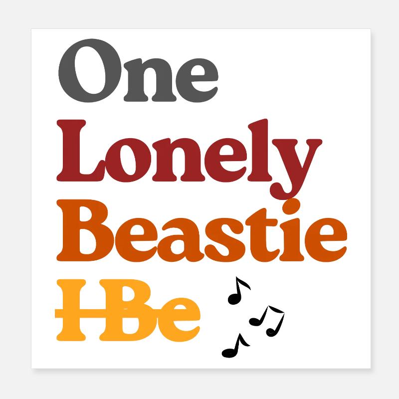 One Lonely Beastie Tee Art Poster 8" x 8" (20x20 cm)