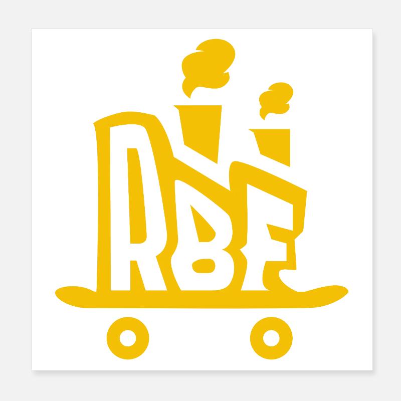 Logo de l’usine Rolling Board Jaune Poster 20 x 20 cm