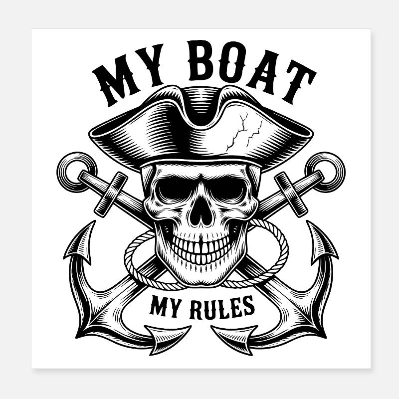 Mon bateau, mes règles Poster 20 x 20 cm