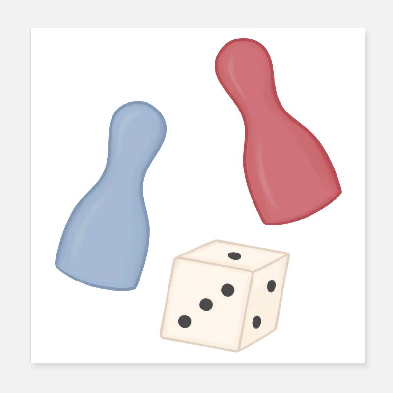 Pastel Cube & Tiller Design Poster 8" x 8" (20x20 cm)